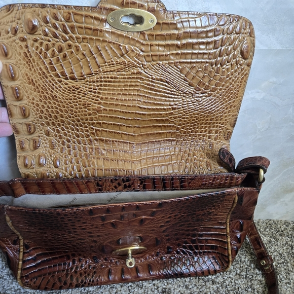 Brahmin Tan and Silver Crocodile Crossbody Bag - Picture 9 of 13